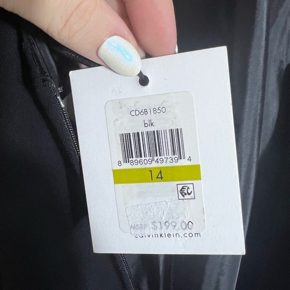 CALVIN KLEIN Crepe Halter Gown, NWT, Size 14 - Picture 8 of 9